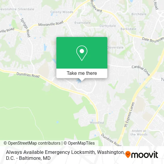Always Available Emergency Locksmith map