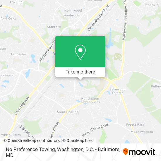 No Preference Towing map