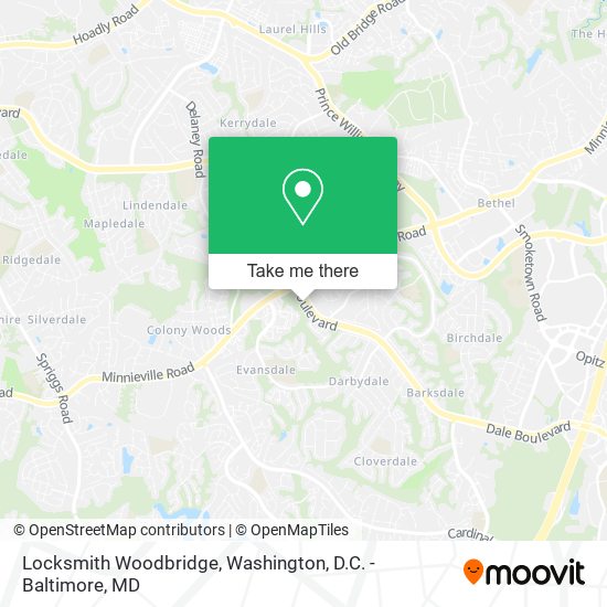 Mapa de Locksmith Woodbridge