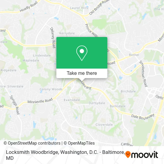 Locksmith Woodbridge map