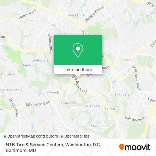 Mapa de NTB Tire & Service Centers