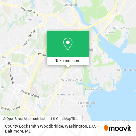 Mapa de County Locksmith Woodbridge