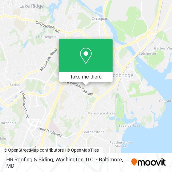 HR Roofing & Siding map