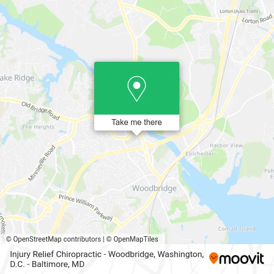 Injury Relief Chiropractic - Woodbridge map