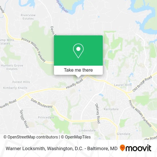 Warner Locksmith map