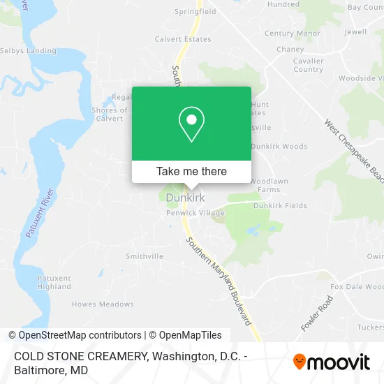 COLD STONE CREAMERY map