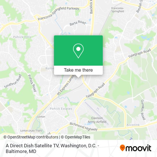 A Direct Dish Satellite TV map