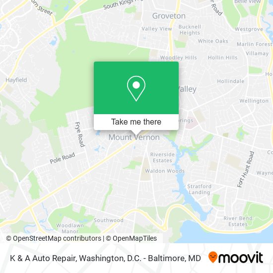 K & A Auto Repair map