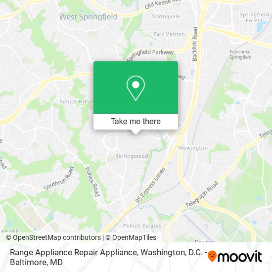 Range Appliance Repair Appliance map
