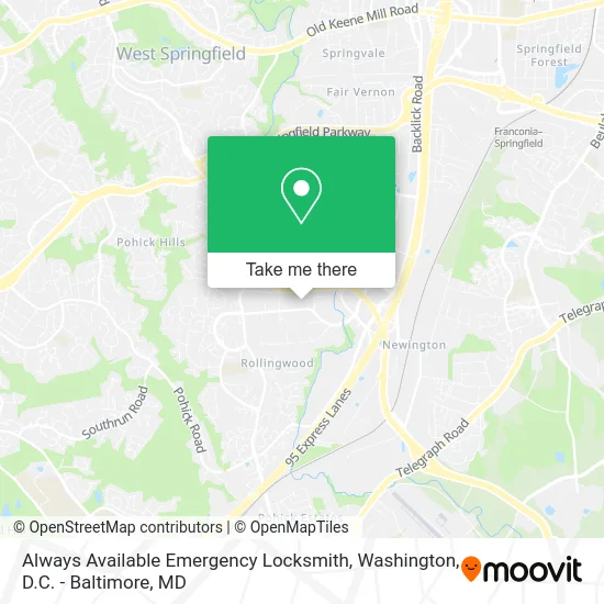 Always Available Emergency Locksmith map