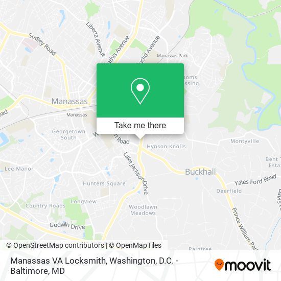 Mapa de Manassas VA Locksmith