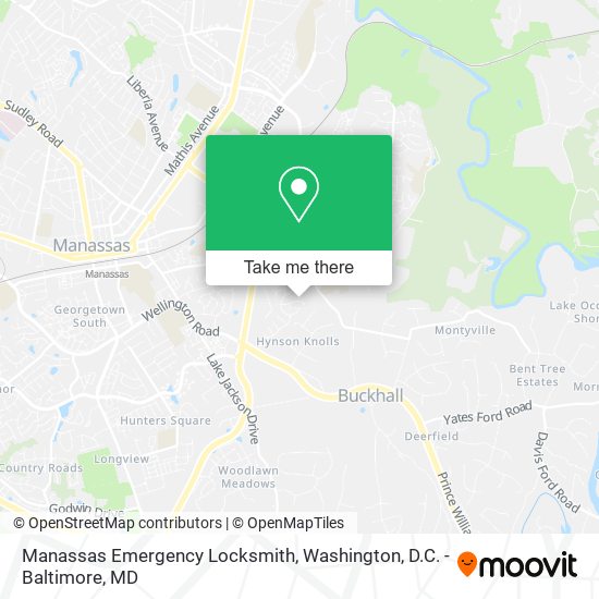 Mapa de Manassas Emergency Locksmith