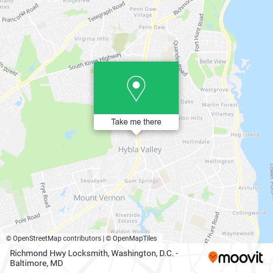 Richmond Hwy Locksmith map