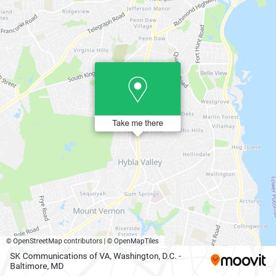 SK Communications of VA map