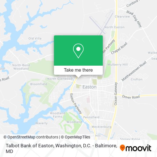Talbot Bank of Easton map