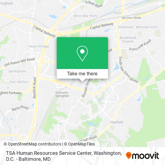 TSA Human Resources Service Center map