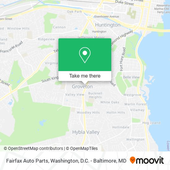 Fairfax Auto Parts map