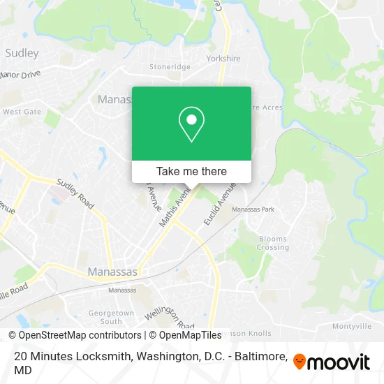 20 Minutes Locksmith map