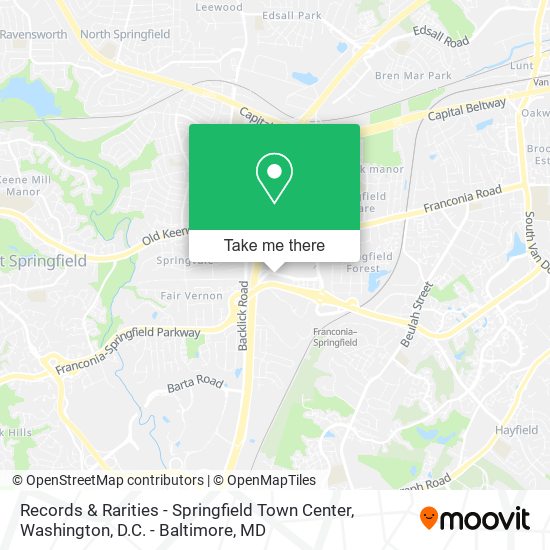 Records & Rarities - Springfield Town Center map