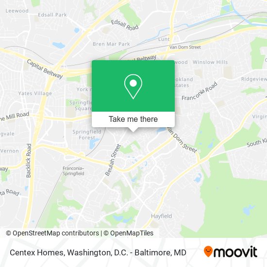Centex Homes map