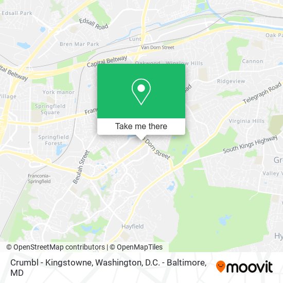 Crumbl - Kingstowne map