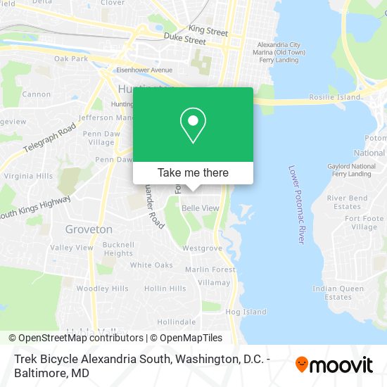 Mapa de Trek Bicycle Alexandria South