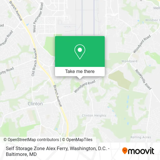 Self Storage Zone Alex Ferry map