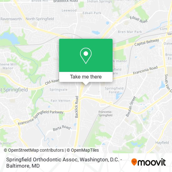 Springfield Orthodontic Assoc map
