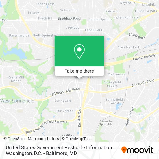 United States Government Pesticide Information map