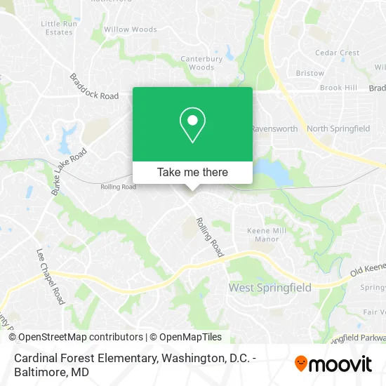 Cardinal Forest Elementary map