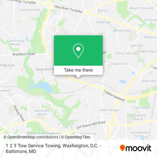 1 2 3 Tow Service Towing map