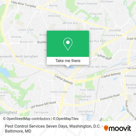 Pest Control Services Seven Days map