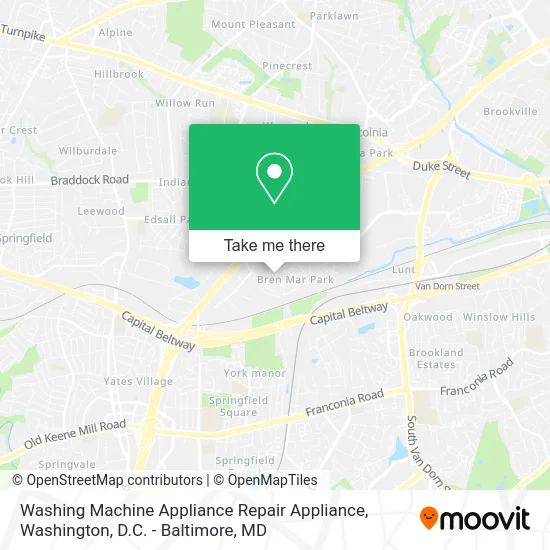 Washing Machine Appliance Repair Appliance map