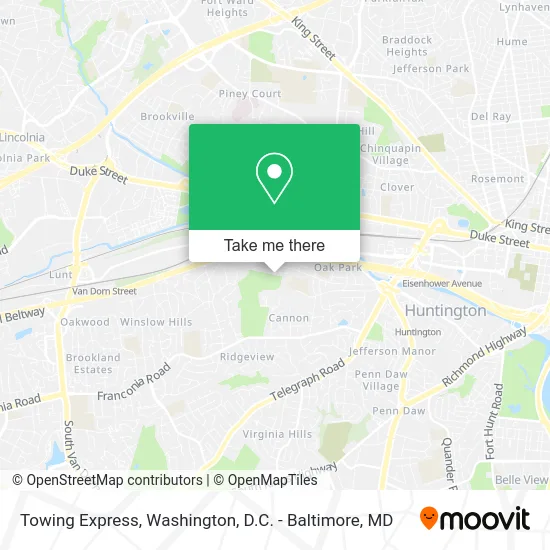 Towing Express map