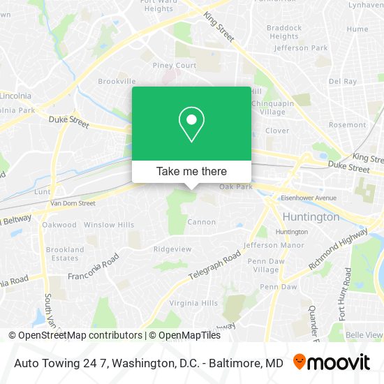 Mapa de Auto Towing 24 7