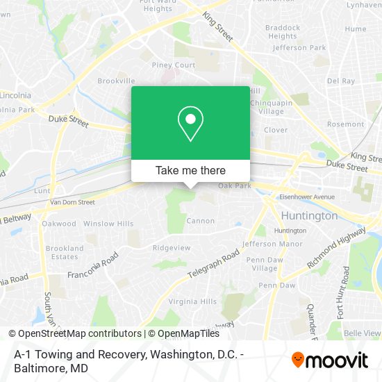 A-1 Towing and Recovery map