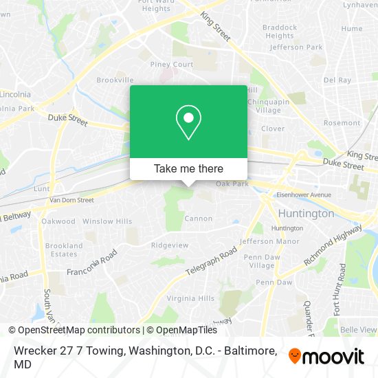 Wrecker 27 7 Towing map