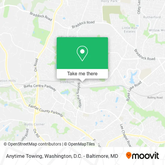 Anytime Towing map