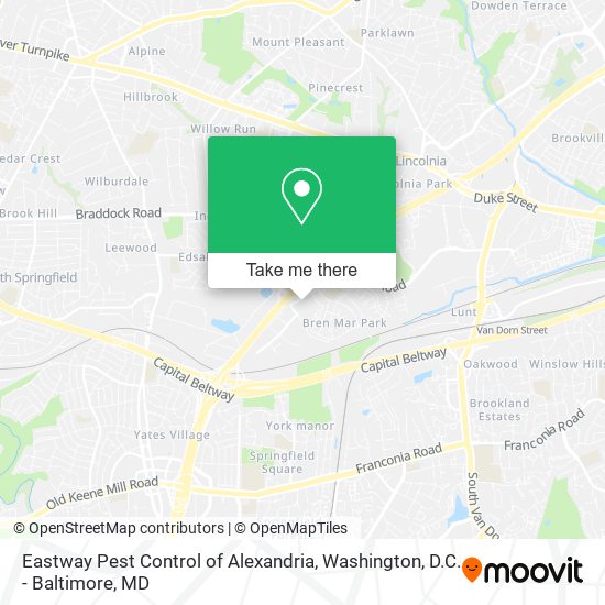 Eastway Pest Control of Alexandria map