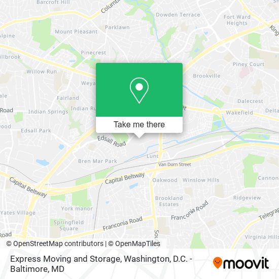 Mapa de Express Moving and Storage