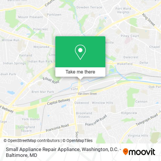 Small Appliance Repair Appliance map