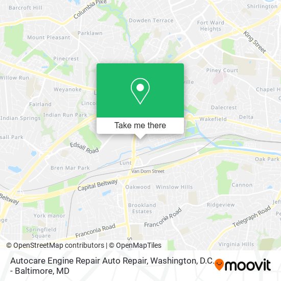 Mapa de Autocare Engine Repair Auto Repair