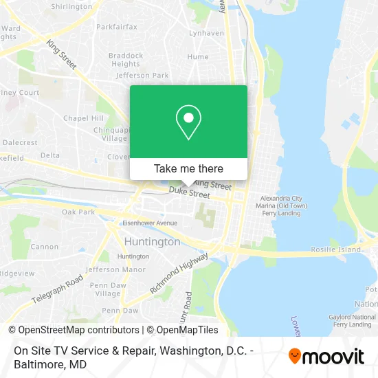 On Site TV Service & Repair map