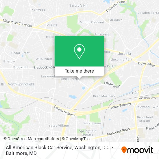 Mapa de All American Black Car Service