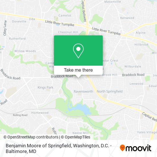Mapa de Benjamin Moore of Springfield
