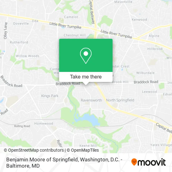 Mapa de Benjamin Moore of Springfield