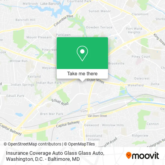 Mapa de Insurance Coverage Auto Glass Glass Auto