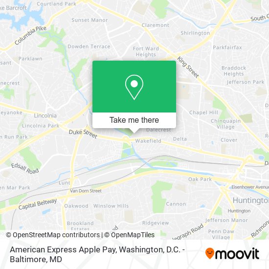 American Express Apple Pay map