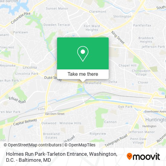 Holmes Run Park-Tarleton Entrance map