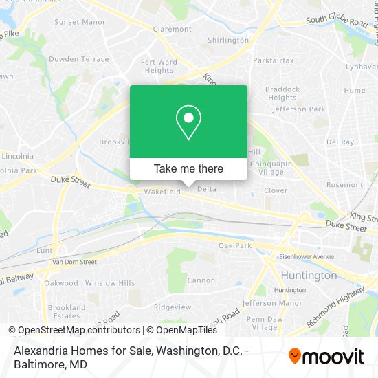 Alexandria Homes for Sale map
